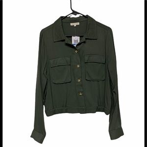 Common Stitch Button Top/outerwear. Olive green